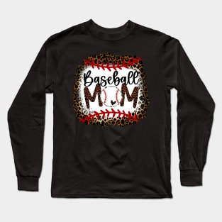 Leopard Baseball Mom   Baseball Mom Mother's Day Long Sleeve T-Shirt